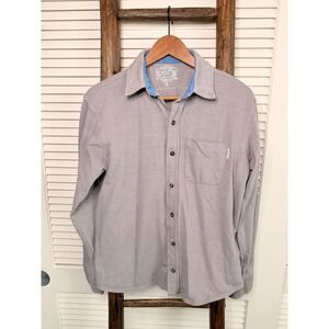 Laguna Mens Long Sleeve Button Up Shirt Gray Size Medium